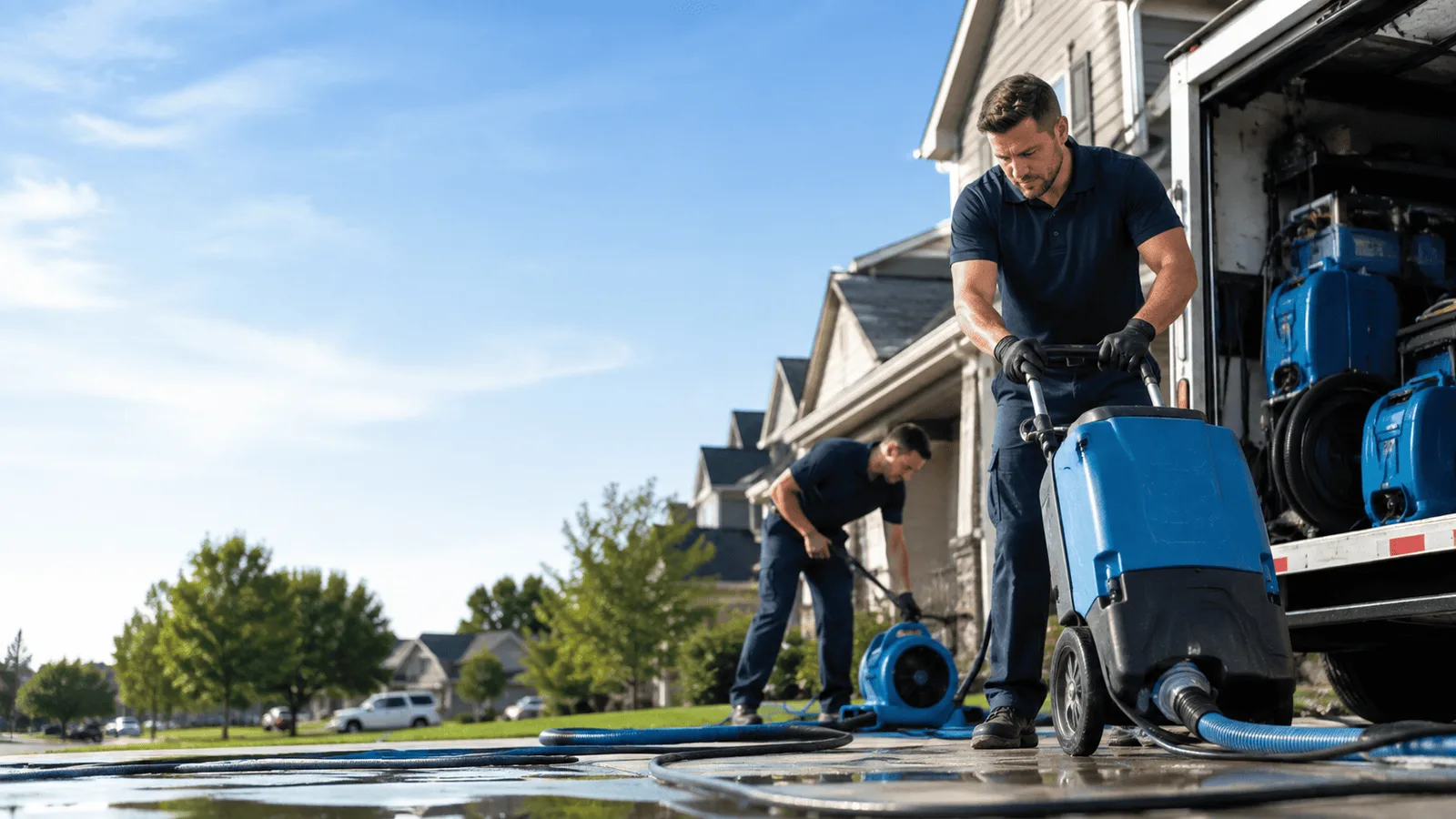 Basement Flooding being performed in Clarendon Hills, IL